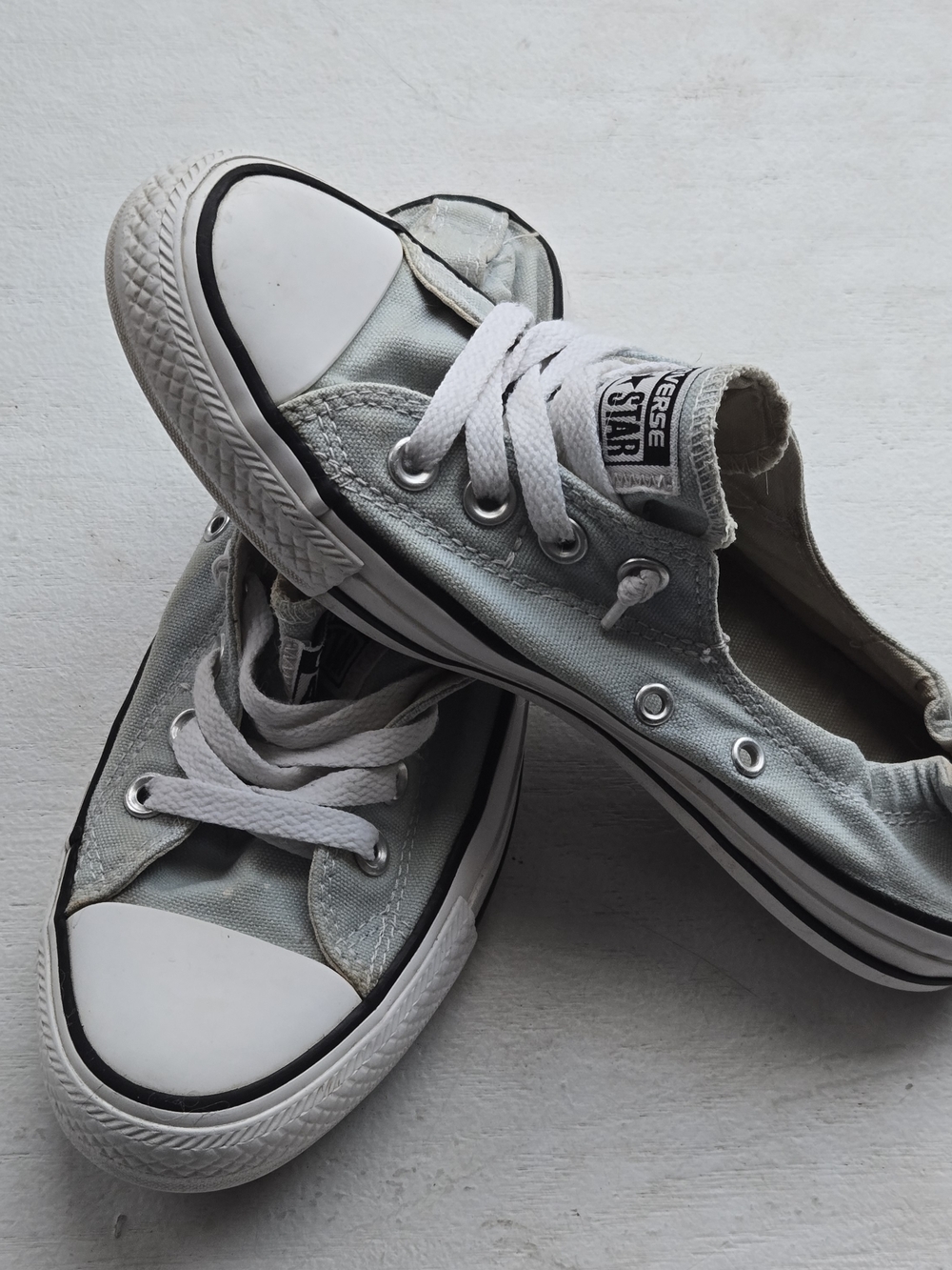 Converse Chuck Taylor Low Top Canvas Sneakers - Light Gray/White
